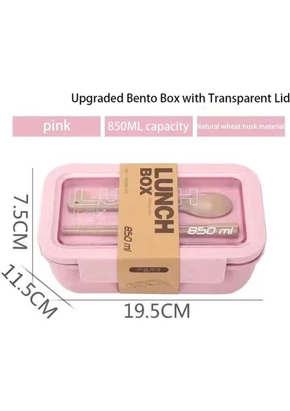 1-Pembe 850ML 850ML 1100ML Buğday Samanı Öğle Yemeği Kutusu Sağlıklı Malzeme Bento Kutuları Mikrodalga Yemek Takımı Gıda Saklama Kabı Öğle Yemeği Kutusu Ланч Бокс (Yurt Dışından)