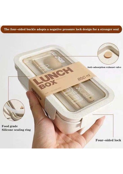1-Pembe 850ML 850ML 1100ML Buğday Samanı Öğle Yemeği Kutusu Sağlıklı Malzeme Bento Kutuları Mikrodalga Yemek Takımı Gıda Saklama Kabı Öğle Yemeği Kutusu Ланч Бокс (Yurt Dışından)