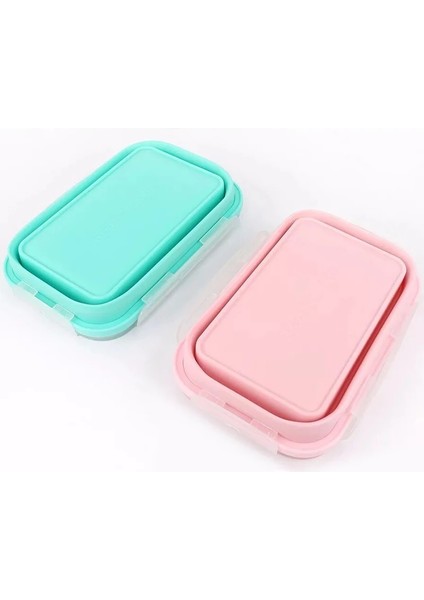 01YEŞIL Siyah 4 Adet/takım Silikon Dikdörtgen Yemek Kabı Katlanabilir Bento Kutusu Katlanır Gıda Kabı Kase 300/500/800/1200 ml Yemek Takımı (Yurt Dışından) indirimleri