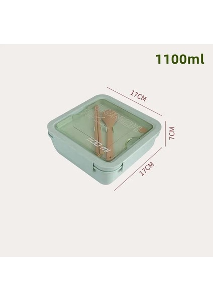 1100 ml GREEN18 Buğday Samanı Öğle Yemeği Kutusu Sağlıklı Bpa Ücretsiz Bento Kutuları Mikrodalga Yemek Takımı Gıda Saklama Kabı Çorba Bardağı Öğle Yemeği Kutusu Çocuklar Için (Yurt Dışından)