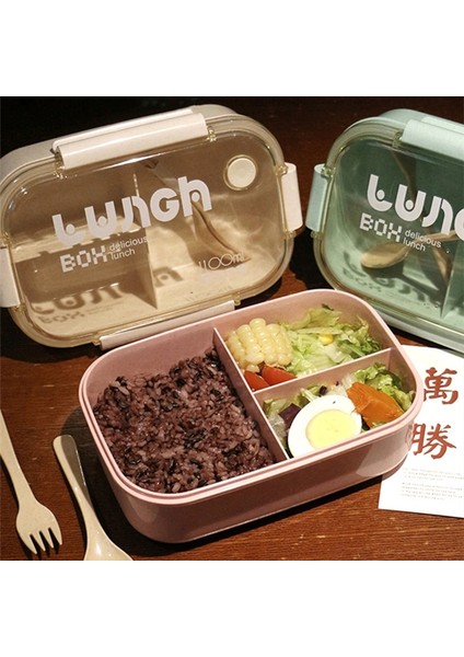 1100 ml GREEN18 Buğday Samanı Öğle Yemeği Kutusu Sağlıklı Bpa Ücretsiz Bento Kutuları Mikrodalga Yemek Takımı Gıda Saklama Kabı Çorba Bardağı Öğle Yemeği Kutusu Çocuklar Için (Yurt Dışından)