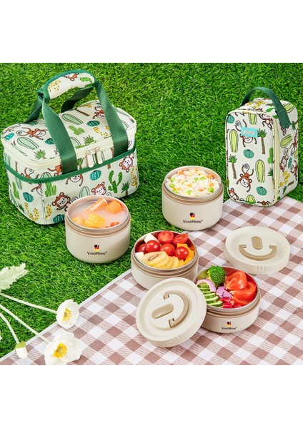 2 Adet Mavi Worthbuy Termal Bento Yemek Kabı Taşınabilir Yalıtımlı Yemek Kabı Çanta ile Mikrodalga Güvenli 18/8 Paslanmaz Çelik Gıda Kabı (Yurt Dışından)