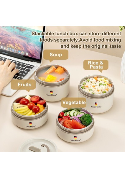 2 Adet Mavi Worthbuy Termal Bento Yemek Kabı Taşınabilir Yalıtımlı Yemek Kabı Çanta ile Mikrodalga Güvenli 18/8 Paslanmaz Çelik Gıda Kabı (Yurt Dışından)