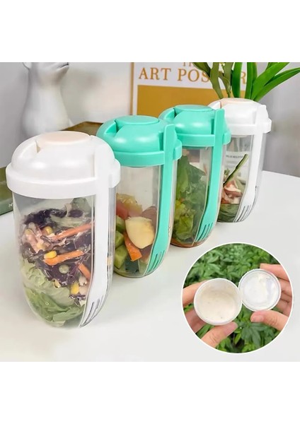 Pembe 1000 ml 1l Taşınabilir Salata Bardağı Çocuk Kahvaltı Salata Kasesi Çatal ile Okul Öğle Yemeği Kutusu Gıda Depolama Bento Kutusu Yoğurt Yulaf Ezmesi Tahıl Süt Fincan (Yurt Dışından)