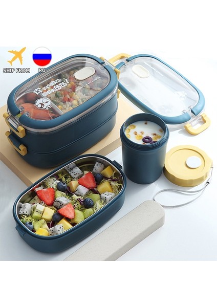 2l-Blue-1 Paslanmaz Çelik Yalıtımlı Öğle Yemeği Kutusu Öğrenci Okul Çok Katmanlı Öğle Yemeği Kutusu Sofra Bento Gıda Konteyner Depolama Kahvaltı Kutuları (Yurt Dışından) fiyatları