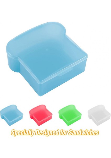 Kırmızı Ekmek Kutusu Mikrodalgada Şeffaf Tost Şekli Gıda Kabı Sandviç Tost Kutusu Çocuk Işçi Okul Kahvaltı Öğle Yemeği Bento Kutusu (Yurt Dışından)