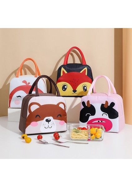 Yeni Gri Karikatür Öğle Yemeği Çantası Taşınabilir Yalıtımlı Termal Yemek Kabı Piknik Malzemeleri Çanta Süt Şişesi Kadın Kız Çocuk Çocuk 2022 Yeni (Yurt Dışından) modelleri