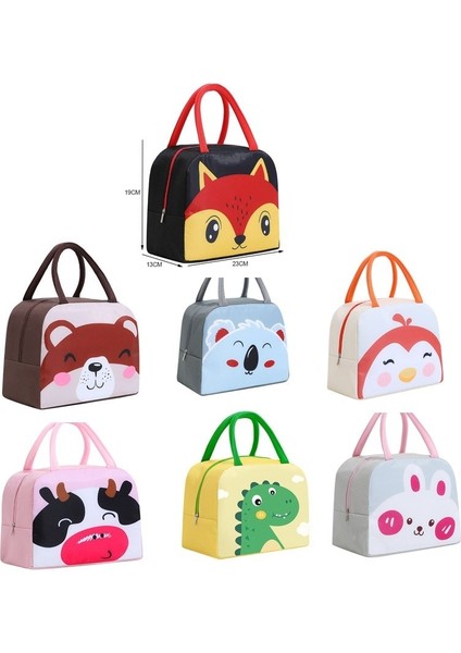 Yeni Gri Karikatür Öğle Yemeği Çantası Taşınabilir Yalıtımlı Termal Yemek Kabı Piknik Malzemeleri Çanta Süt Şişesi Kadın Kız Çocuk Çocuk 2022 Yeni (Yurt Dışından) indirimleri