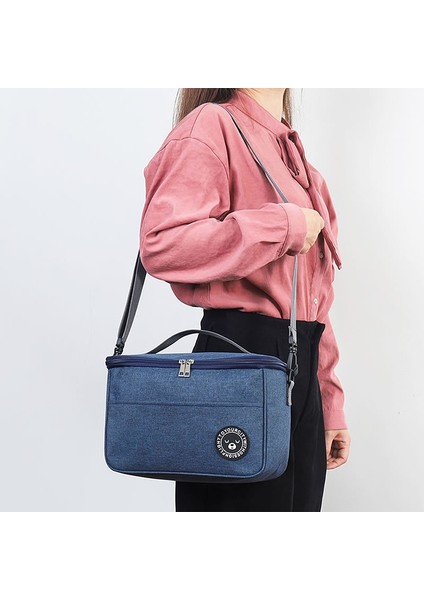 L1-29X20X22CM Taşınabilir Öğle Yemeği Çantası Gıda Termal Kutusu Dayanıklı Su Geçirmez Ofis Soğutucu Öğle Yemeği Kutusu Omuz Askısı Organizatör Yalıtımlı Kılıf (Yurt Dışından)