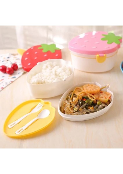 Kırmızı Çilek Kutusu 500 ml Öğle Yemeği Kutusu Çilek Mısır Tarzı Çocuklar Için Sağlıklı Plastik Bento Kutusu Taşınabilir Piknik Okul Öğle Yemeği Kutusu Gıda Kabı 2 Katmanlı (Yurt Dışından) modelleri