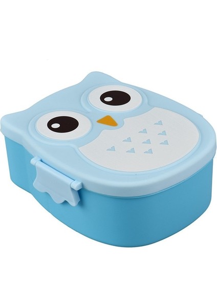 Mavi Baykuş Şekilli Öğle Yemeği Kutusu Bölmeli Öğle Yemeği Gıda Konteyneri Kapaklı Almacenamiento Cocina Çocuklar Için Taşınabilir Bento Kutusu Okul (Yurt Dışından)