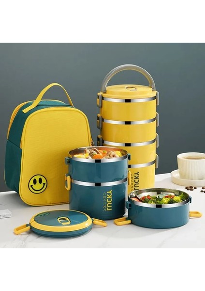 3 Sarı Çanta ile Taşınabilir Öğle Yemeği Kutusu Termo Yalıtım Bento Termos Konteynerler Bento Çanta Gıda Isıtıcı Çocuklar Için Gıda Kapları (Yurt Dışından)