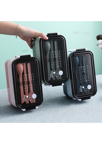 Paslanmaz Çelik Mavi 2 Katmanlı Taşınabilir Hermetik Öğle Yemeği Kutusu Çocuk Öğrenci Bento Kutusu Çatal Kaşık Sızdırmaz Mikrodalga Gıda Saklama Kutusu Okul (Yurt Dışından) fırsatları