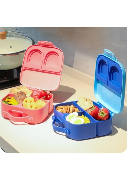 Pembe Öğle Yemeği Kutusu Taşınabilir Mikrodalga Öğle Yemeği Kapları Yetişkin/çocuk/yürümeye Başlayan Çocuk Için 4 Bölmeli Mühürlü Salata Kutusupiknik Gıda Saklama Kabı (Yurt Dışından)