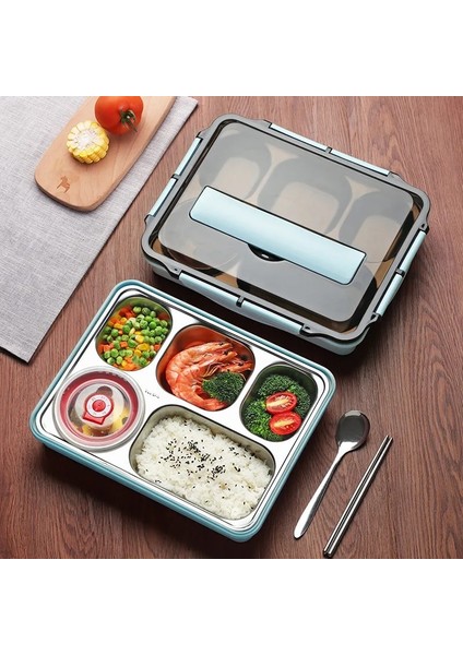 Mavi 1 5 Izgaralar Öğle Yemeği Kutusu Paslanmaz Çelik Yalıtım Taze Kase Öğrenciler Konteyner Sızdırmaz Sofra Kaşık Chopstick Öğle Yemeği Kutuları (Yurt Dışından) fiyatları