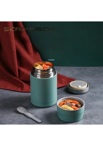 Yeşil 1000 ml Gıda Termal Kavanoz Çorba Gruel Paslanmaz Çelik Vakum Öğle Yemeği Kutusu Ofis Yalıtımlı Termos Kaşıklı Konteynerler 800 ml 1000 ml (Yurt Dışından) modelleri