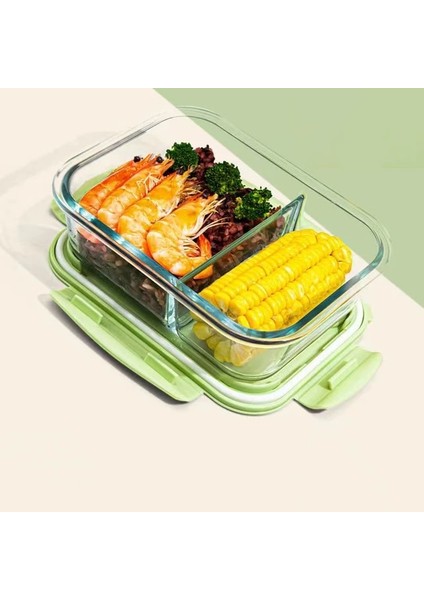 B2 1000 ml Yeni Stil Öğle Yemeği Kutusu Cam 1050 ml Mikrodalga Bento Kutusu Gıda Saklama Kutusu Okul Gıda Kapları Bölmesi (Yurt Dışından)