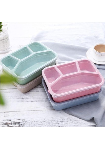 Pembe 4 Bölmeli Yemek Kabı Plastik Bölünmüş Gıda Saklama Kabı Kutuları Yeniden Kullanılabilir Öğrenciler Işçi Taşınabilir Açık Konteyner Kutuları (Yurt Dışından) modelleri