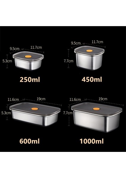 2300ML 250ML-2900ML 304 Paslanmaz Çelik Öğle Yemeği Kutusu Kapaklı Gıda Bento Kutusu Konteynerleri Taze Tutma Kutusu Ev Sızdırmaz Saklama Kutusu (Yurt Dışından) modelleri