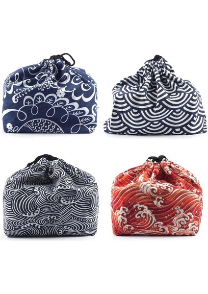 H Japon Tarzı Öğle Yemeği Kutusu Çantası Ipli Öğle Yemeği Çantası Bento Tote Kese Taşınabilir Çocuk Saklama Kutusu Seyahat Sofra Saklama Çantası (Yurt Dışından) fiyatları