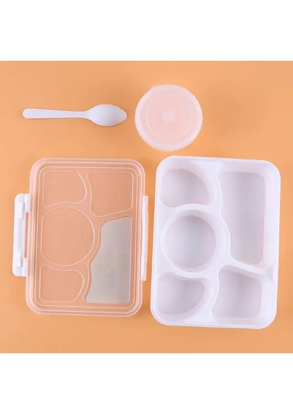 Beyaz Japon Çocuk Yemek Kabı Bölmeli Fincan Taşınabilir Sızdırmaz Gıda Konteyner Depolama Plastik Mikrodalga Bento Kutusu (Yurt Dışından)