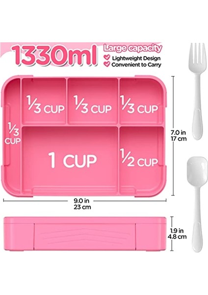 1pc-Pembe Çocuk ve Öğrenci Öğle Yemeği Kutuları Bölmelerde Mühürlü Meyve Kutuları Salata Kutuları Çalışma Mikrodalga Isıtma Bento Kutuları (Yurt Dışından)
