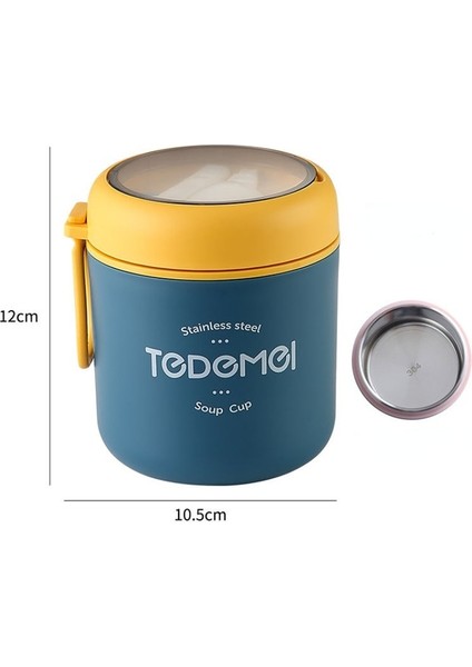 Mavi-A Paslanmaz Çelik Çorba Şişesi 400 ML-500 ml Termos Öğle Yemeği Kutusu Çocuklar Çocuklar Için Kaşıkla Okul Bpa Ücretsiz Sızdırmaz Gıda Kabı (Yurt Dışından)