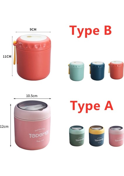 Mavi-A Paslanmaz Çelik Çorba Şişesi 400 ML-500 ml Termos Öğle Yemeği Kutusu Çocuklar Çocuklar Için Kaşıkla Okul Bpa Ücretsiz Sızdırmaz Gıda Kabı (Yurt Dışından)
