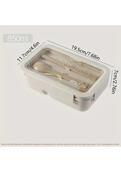 650ML Bej Mikrodalga Öğle Yemeği Kutusu, Çevre Dostu Bpa Içermeyen Buğday Samanı Bento Kutusu Yemek Çubukları, Mutfak Yemek Kabı, Kaşıklı Çorba Can (Yurt Dışından)