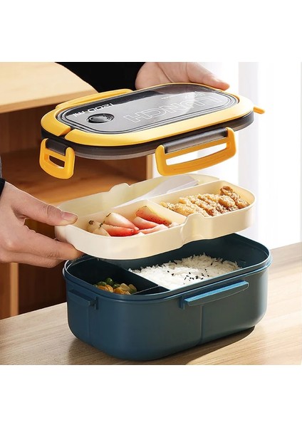 Pembe 2 Katmanlı Izgara Hermetik Öğle Yemeği Kutusu Taşınabilir Çocuk Öğrenci Bento Kutusu Çatal Kaşık Sızdırmaz Mikrodalgada Koku Önlemek Okul (Yurt Dışından) modelleri