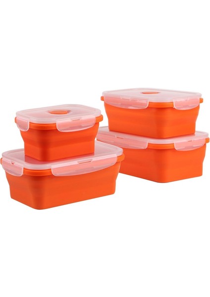GREEN500ML Silikon Öğle Yemeği Kutusu Taşınabilir Kase Renkli Katlanır Gıda Kabı Öğle Yemeği Kutusu 350/500/800/1200ML Çevre Dostu (Yurt Dışından)