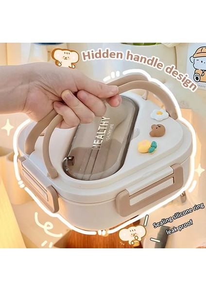 1300ML Basit Sevimli Taşınabilir Yemek Kabı Bölmeli Kızlar Için Okul Çocuklar Plastik Piknik Bento Kutusu Mikrodalga Gıda Saklama Kapları (Yurt Dışından) fiyatları