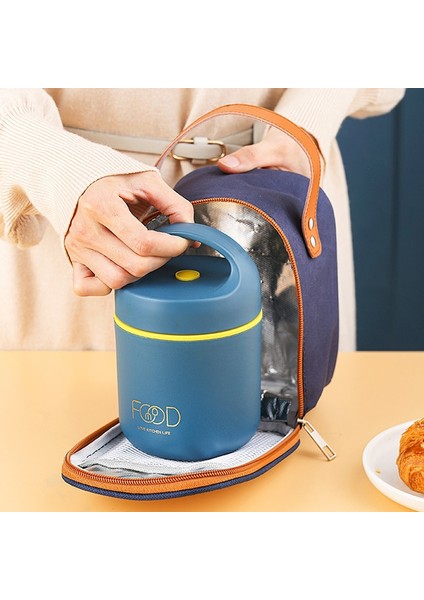 Çanta Almak S 304 Paslanmaz Çelik Vakum Termal Öğle Yemeği Kutusu Yalıtımlı Öğle Yemeği Çantası Gıda Isıtıcı Çorba Bardağı Termos Kaplar Öğrenciler Için Bento Kutusu (Yurt Dışından)