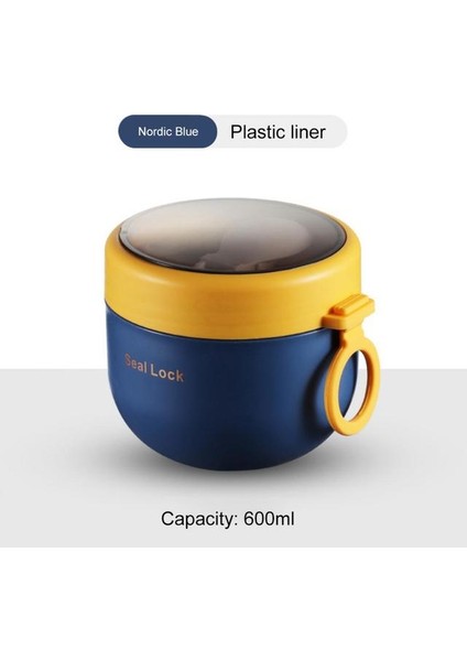 Mavi Plastik As Gösterisi Taşınabilir Öğle Yemeği Kutusu Mikrodalga Güvenli Bento Kutusu Çatal Kaşık Paslanmaz Çelik Gıda Kabı Termo Öğle Yemeği Konteyner Gıda Kavanoz (Yurt Dışından)