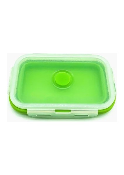 Yeşil 1200 ml Silikon Katlanabilir Öğle Yemeği Kutusu Gıda Saklama Kabı Bento Bpa Ücretsiz Mikrodalgada Taşınabilir Piknik Kamp Dikdörtgen Açık Kutu (Yurt Dışından)