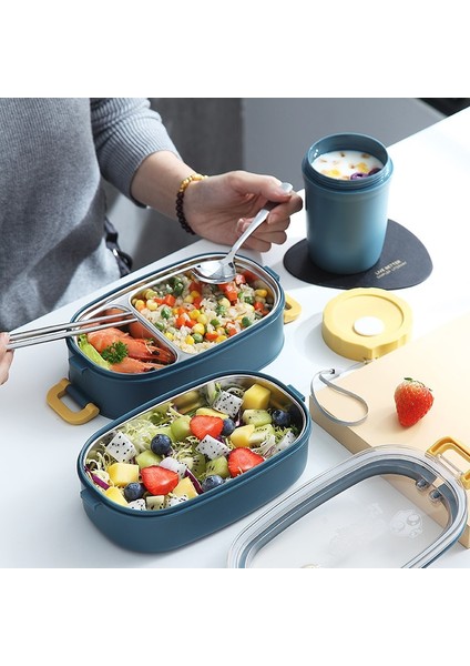 2l-Blue-2 Paslanmaz Çelik Yalıtımlı Öğle Yemeği Kutusu Öğrenci Okul Çok Katmanlı Öğle Yemeği Kutusu Sofra Bento Gıda Konteyner Depolama Kahvaltı Kutuları (Yurt Dışından) fırsatları