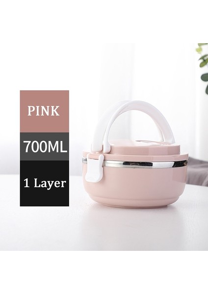 Pembe 1 Katmanlı Taşınabilir Paslanmaz Çelik Termal Yemek Kabı Çocuklar Için Okul Çalışmaları Mikrodalga Kutusu Termal Hermetik Salata Meyve Gıda Konteyner Kutuları (Yurt Dışından)
