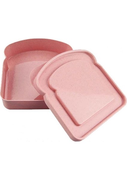 Pembe Gıda Saklama Kutusu Bento Kapaklı Kutu Neme Dayanıklı Kolay Temizlenen Tost Şekli Taşınabilir Sandviç Günlük Kullanım (Yurt Dışından)