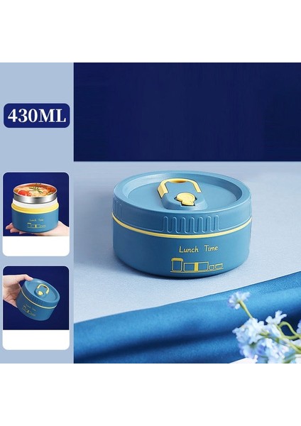 1 Kat E400ML Paslanmaz Çelik Vakum Termal Öğle Yemeği Kutusu Yalıtımlı Öğle Yemeği Çantası Gıda Isıtıcı Konteyner Termos Çorba Bardağı Bento Kutusu Çocuklar Için Öğrenci (Yurt Dışından)