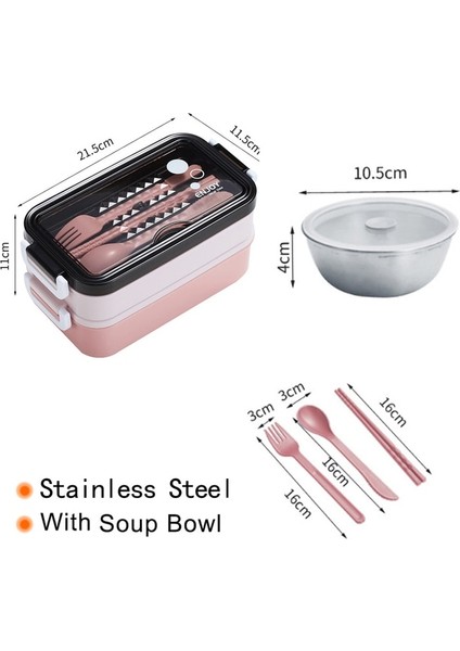 A-Pembe-Kase Bento Öğle Yemeği Kutusu Bölmeli Paslanmaz Çelik Plastik Gıda Konteyner Taşıyıcı Termal Öğle Yemeği Kutusu Kadın Erkek Okul Çocukları Için (Yurt Dışından)