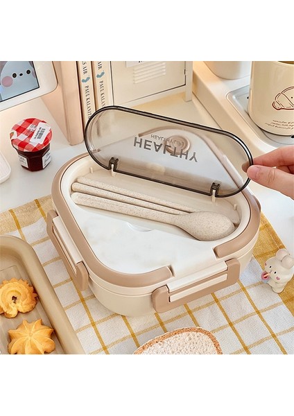 1300 ml 3 Izgaralar Bölme Öğle Yemeği Kutusu Plastik Taşınabilir Öğle Yemeği Kutusu Öğrenciler Ofis Bento Kutusu Çubukları ve Kaşık ile Mikrodalga Gıda Kapları (Yurt Dışından)