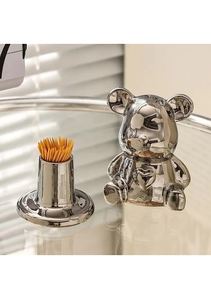 Beyaz Ayı Şekli Kürdan Kutusu Ev Seramik Kürdan Teneke Kutu Diş Ipi Pamuk Kürdan Teneke Kutu Masaüstü Saklama Kutusu ZD215 (Yurt Dışından) indirimleri