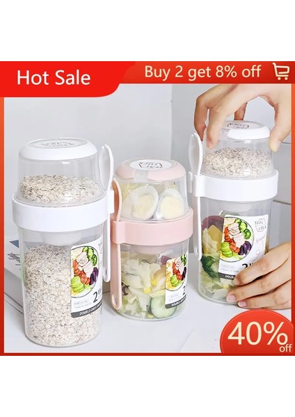 Beyaz Küçük Taşınabilir Kahvaltı Salata Bardağı Yulaf Ezmesi Tahıl Fındık Yoğurt Konteyner Seti Çatal Sos Bardağı Kapaklı Bento Yiyecek Kasesi Mutfak Öğle Yemeği Kutusu (Yurt Dışından) fiyatları