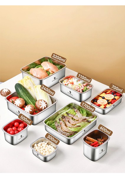 1400 ml Worthbuy 18/8 Gıda Sınıfı Paslanmaz Çelik Mühürlü Kutu Sebzelik Buzdolabı Özel Gıda Depolama Piknik Yiyecek Kutusu (Yurt Dışından) modelleri