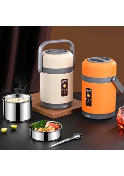 Termal Çanta-Kırmızı 3 2l USB Elektrikli Isıtmalı Öğle Yemeği Kutusu Paslanmaz Çelik Gıda Isıtıcı Bento Öğle Yemeği Kutusu Konteyner Sıcak Yemek Için Çocuklar Için Termal Kutular (Yurt Dışından)