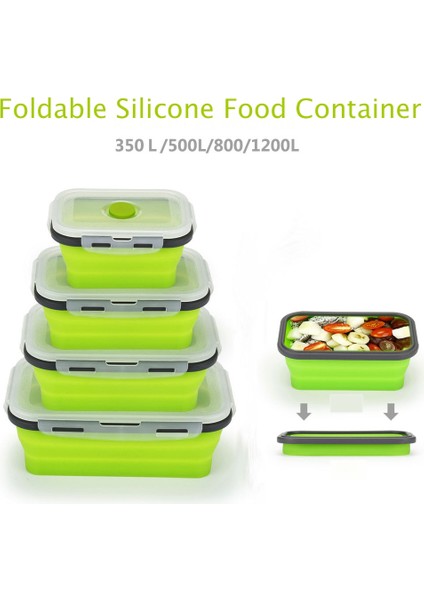 Sarı 350 ml Katlanabilir Silikon Gıda Kabı Taşınabilir Bento Yemek Kabı Microware Ev Mutfak Açık Gıda Saklama Kapları Kutusu (Yurt Dışından) modelleri