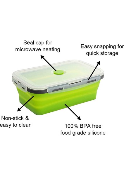 Sarı 350 ml Katlanabilir Silikon Gıda Kabı Taşınabilir Bento Yemek Kabı Microware Ev Mutfak Açık Gıda Saklama Kapları Kutusu (Yurt Dışından) indirimleri