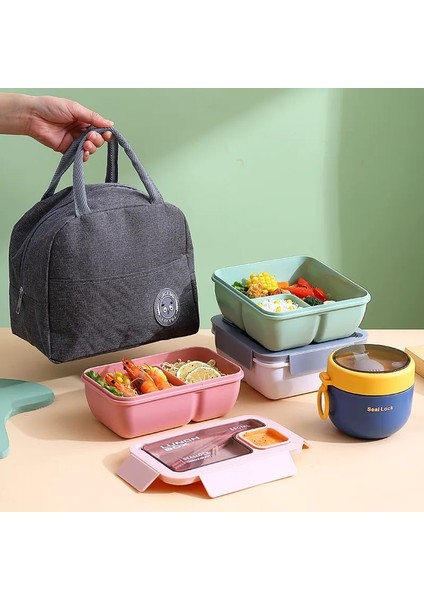 850ML - Yeşil Taşınabilir Öğle Yemeği Kutusu Öğle Yemeği Çantaları Çocuklar Için Okul Ofis Bento Kutusu Sofra Termal Çanta Komple Kit Mikrodalga Isıtma (Yurt Dışından) fırsatları