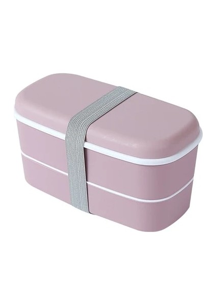 Pembe 2 Plastik Çift Katmanlı Bento Kutusu Mühürlü Sızdırmaz Gıda Saklama Kabı Mikrodalgada Taşınabilir Piknik Okul Ofis Öğle Yemeği Kutusu (Yurt Dışından)