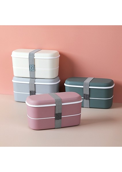 Pembe 2 Plastik Çift Katmanlı Bento Kutusu Mühürlü Sızdırmaz Gıda Saklama Kabı Mikrodalgada Taşınabilir Piknik Okul Ofis Öğle Yemeği Kutusu (Yurt Dışından) modelleri